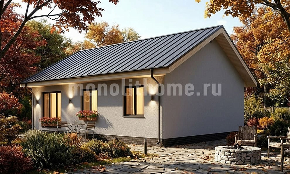 Дом из полистеролбетона Торен 2 одноэтажный 8x12