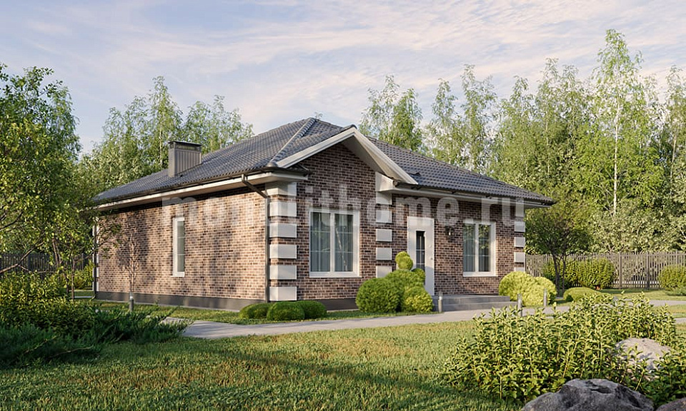 Дом из пеноблоков Астер 2 одноэтажный 9x12