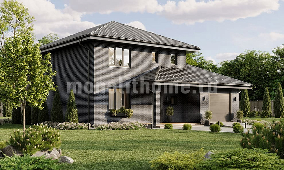 Дом из газосиликата Аркейн 2 двухэтажный 11х11