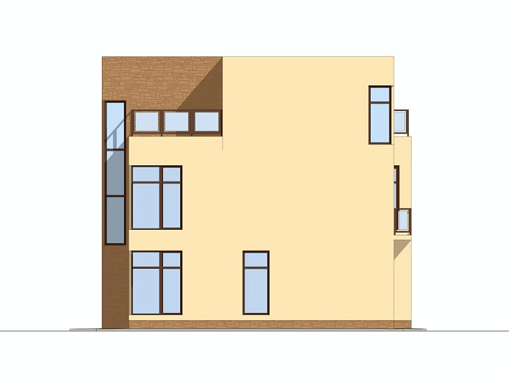 Дом из щелевого кирпича Штутгард 4 трехэтажный 8x11