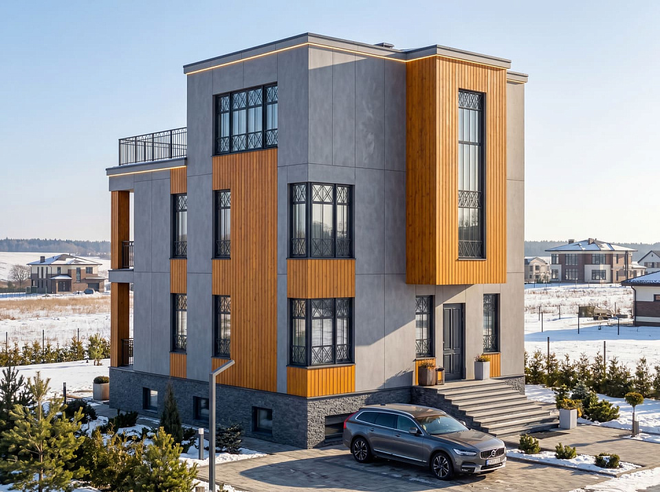 Дом из бетона Тарзан 7 трехэтажный 11х11