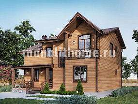 Проект дома 10х10 с мансардой и балконом