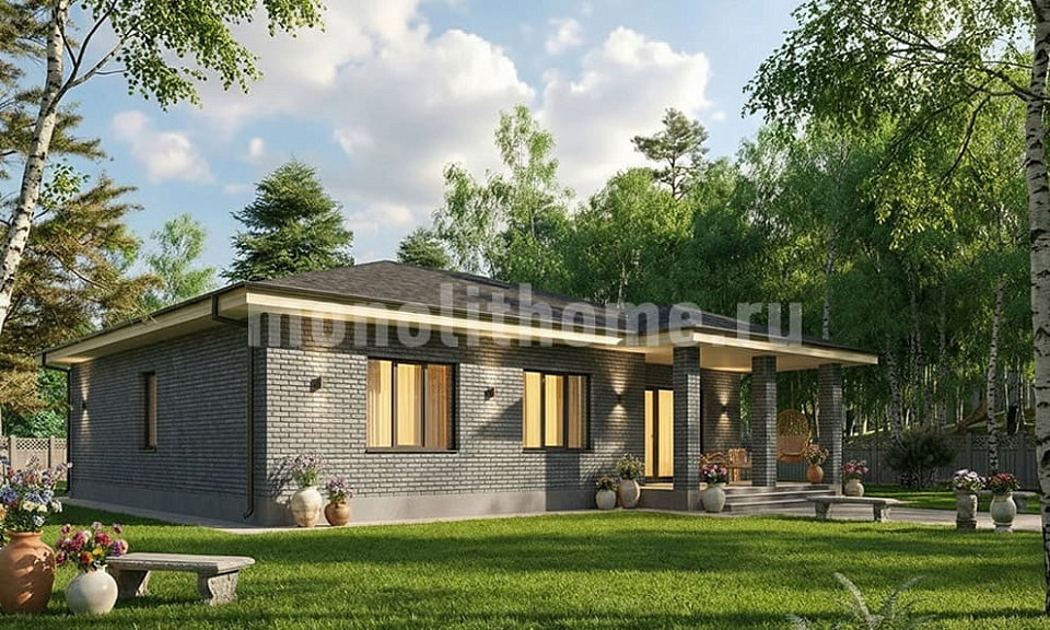 Дом из полистеролбетона Статус 2 одноэтажный 14х14