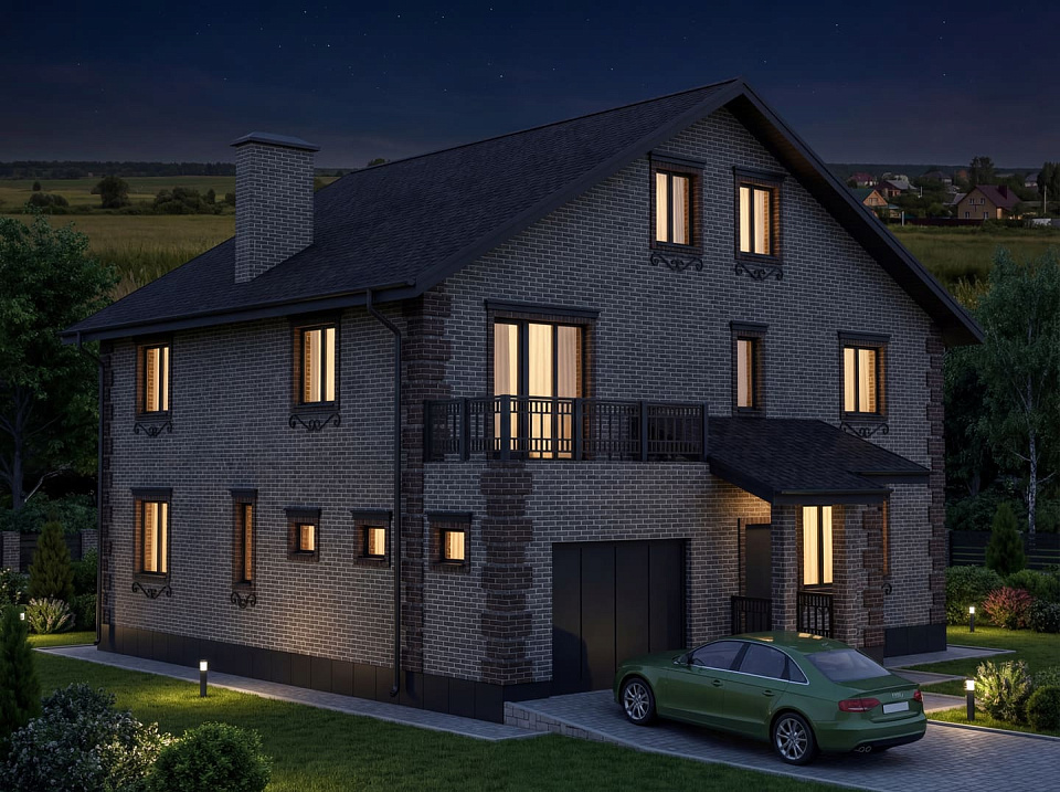 Дом из газосиликата Клязьма 5 двухэтажный 13х13