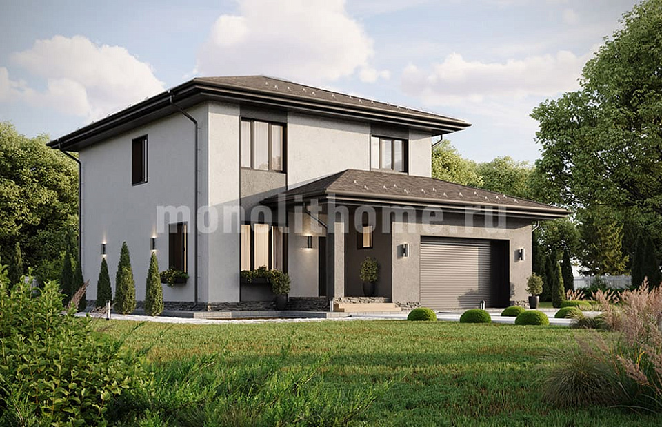 Дом из пеноблоков Аллар 2 двухэтажный 14х14