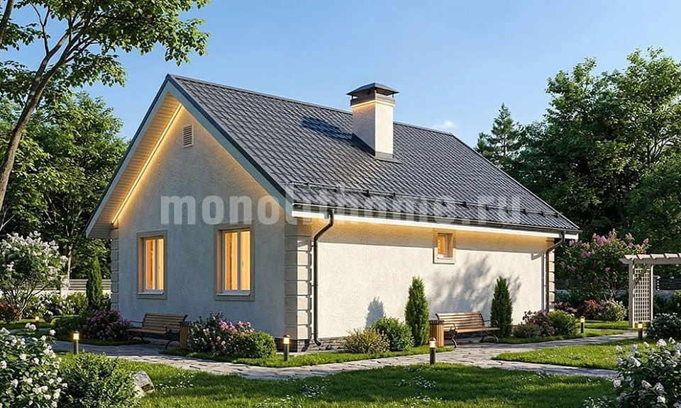 Дом из газосиликата Лантор 2 одноэтажный 8x12