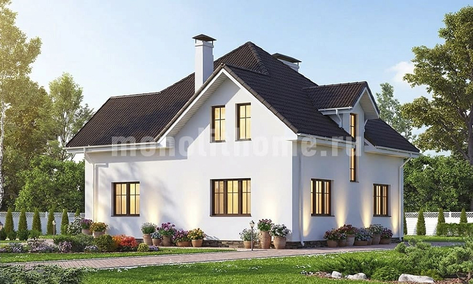 Дом  Фарис 2 одноэтажный с мансардой 11х11