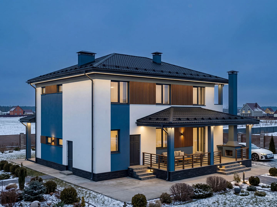 Дом из полнотелого кирпича Рэдрик 3 двухэтажный 10x12