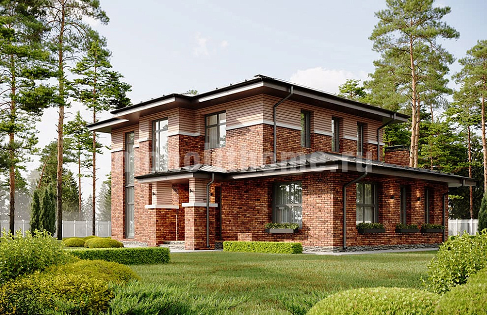 Дом из полистеролбетона Келвин 2 двухэтажный 12х12