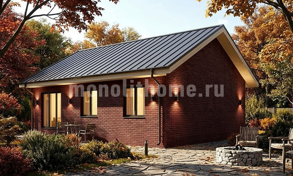 Дом из пеноблоков Белвик 2 одноэтажный 9x12