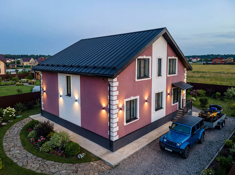 Дом из керамзитобетона Яхрома 1 одноэтажный с мансардой 10x12