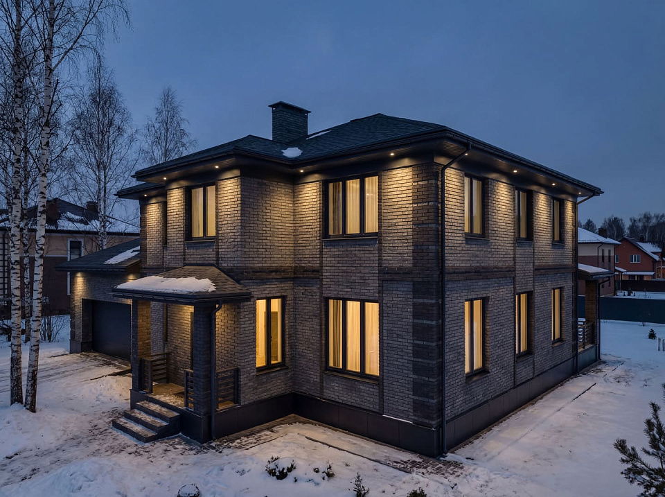 Дом из керамзитобетона Монино 3 двухэтажный 13х13