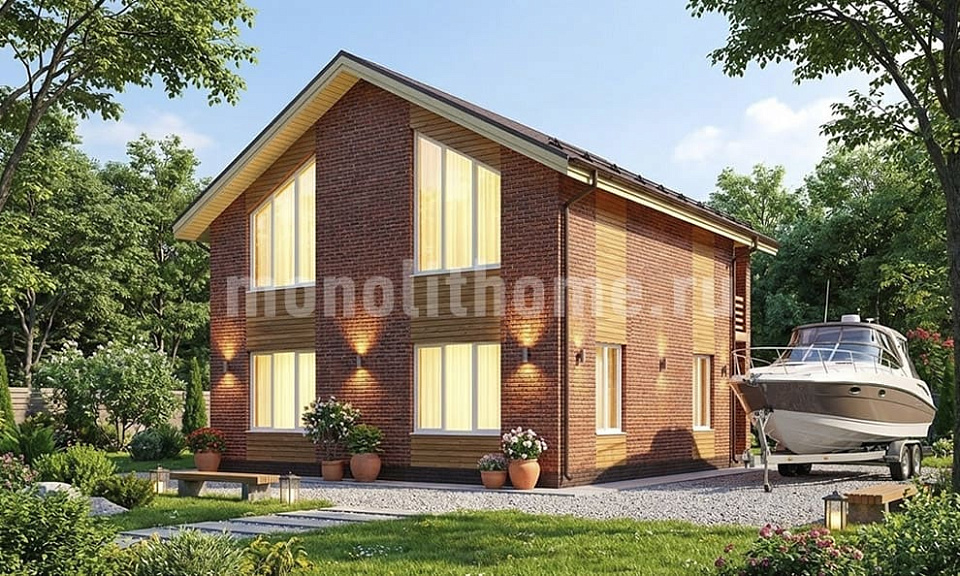 Дом из теплоблоков Лаверн 2 двухэтажный 13х13