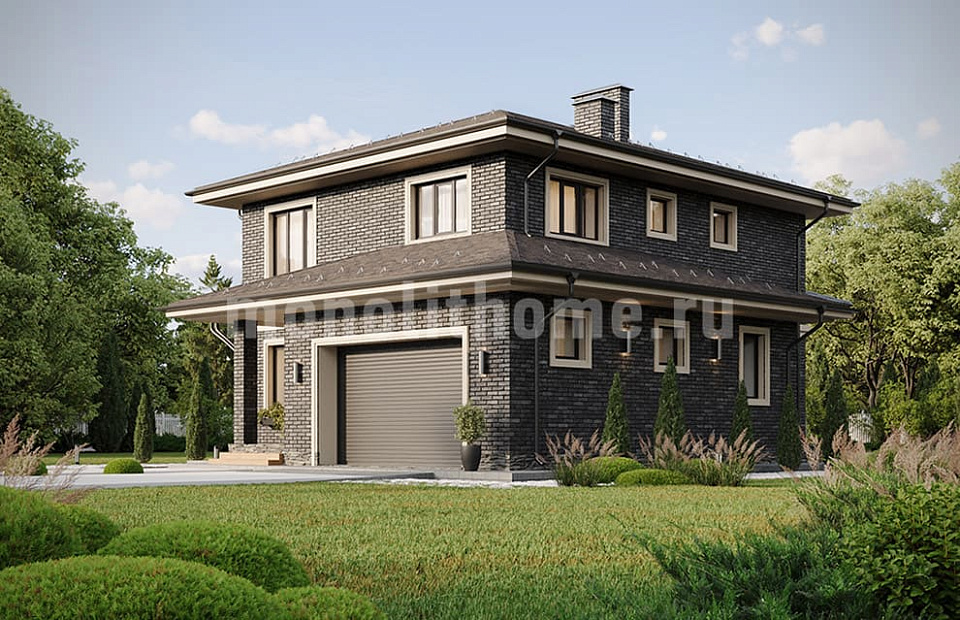 Дом из газобетона Айрон 2 двухэтажный 14х14