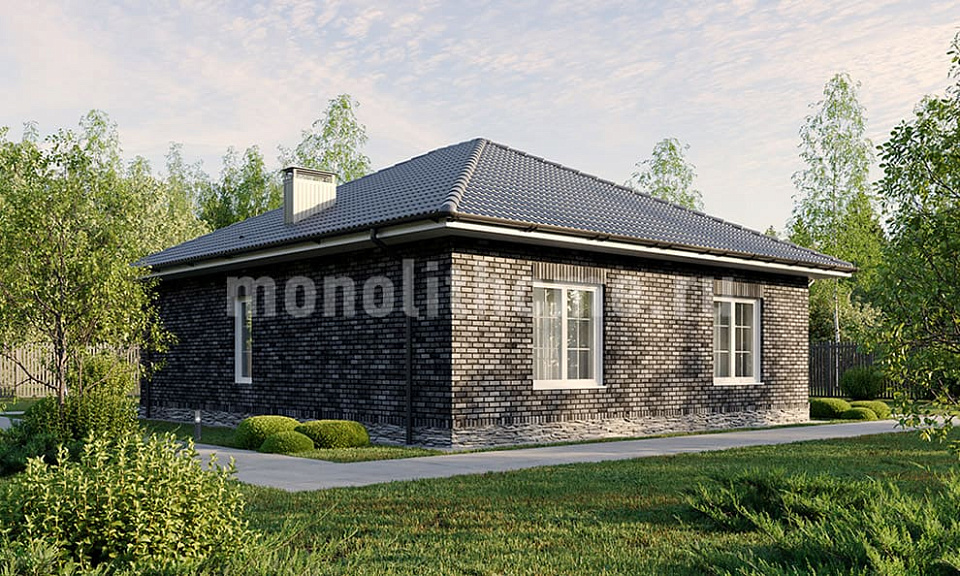 Дом из пеноблоков Валис 2 одноэтажный 10х10