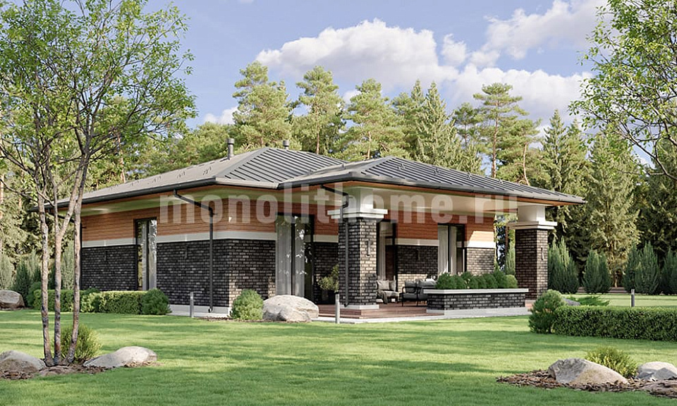 Дом из газосиликата Архон 2 одноэтажный 11х11