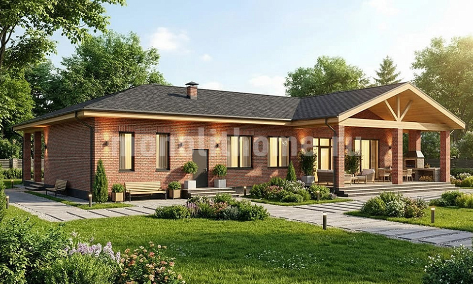 Дом  Плато 2 одноэтажный 15х15