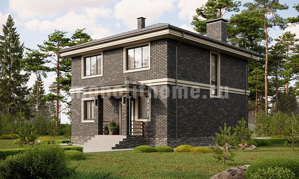 Дом из пеноблоков Альта 2 двухэтажный 10х10