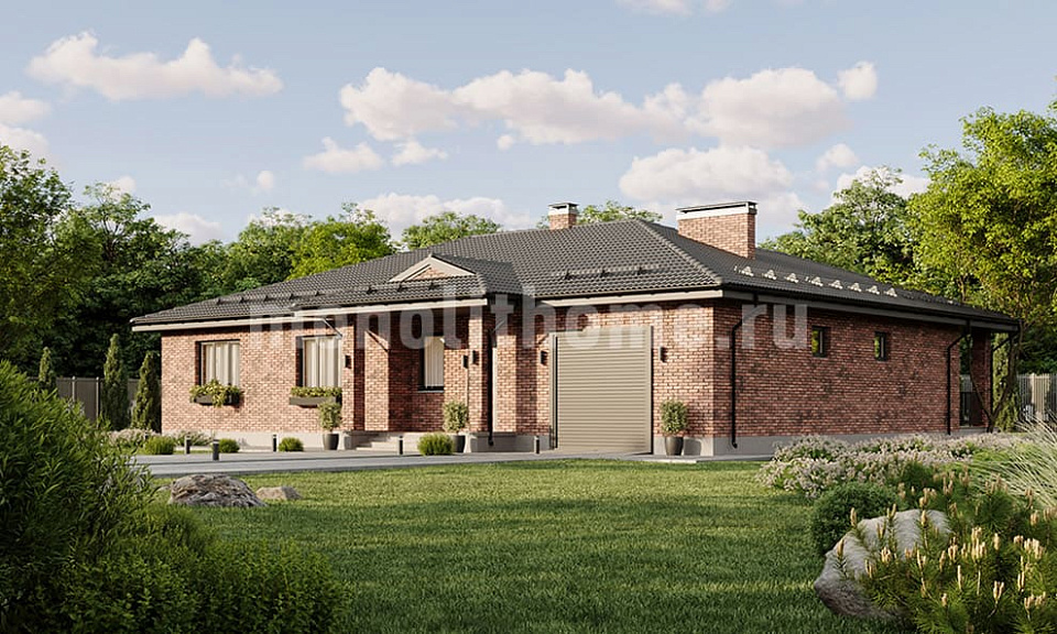 Дом из газосиликата Кайрос 2 одноэтажный 14х14