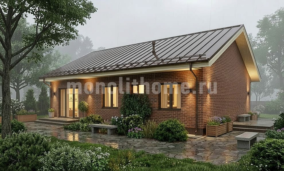 Дом из пеноблоков Бальтис 2 одноэтажный 9x11