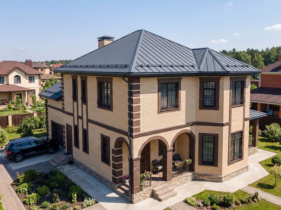 Дом из полнотелого кирпича Вешки 1 двухэтажный 13х13