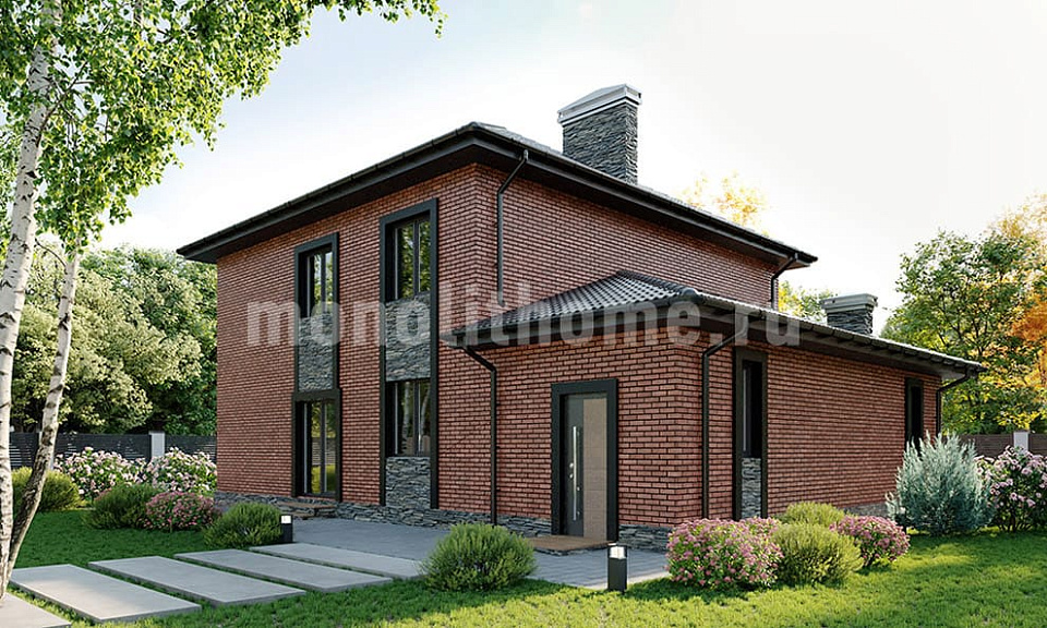 Дом из керамзитобетона Кастор 2 двухэтажный 11х11