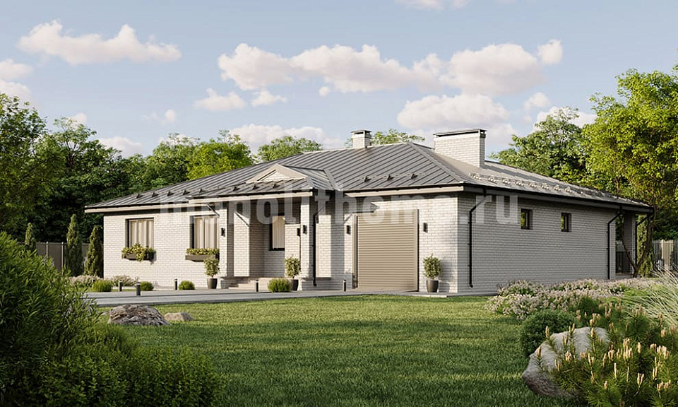 Дом из керамзитобетона Кассар 2 одноэтажный 13х13