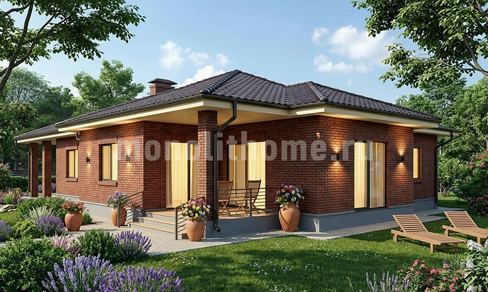 Дом  Парадигма 2 одноэтажный 14х14