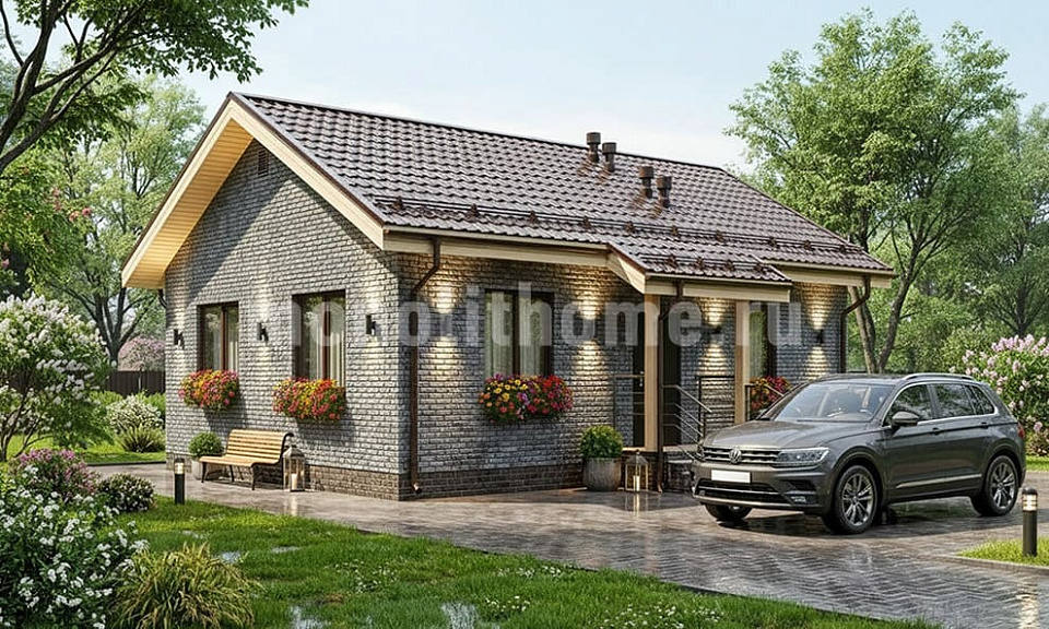 Дом из полистеролбетона Линдер 2 одноэтажный 7x9