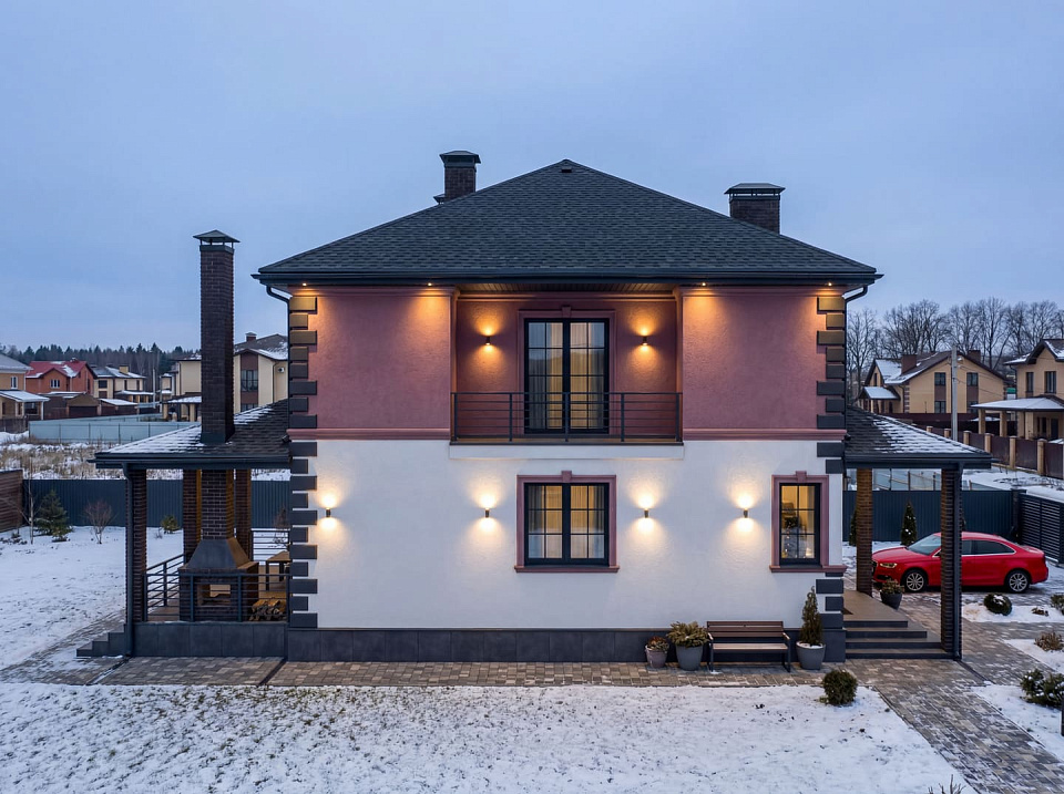 Дом из щелевого кирпича Рэдрик 4 двухэтажный 11х11