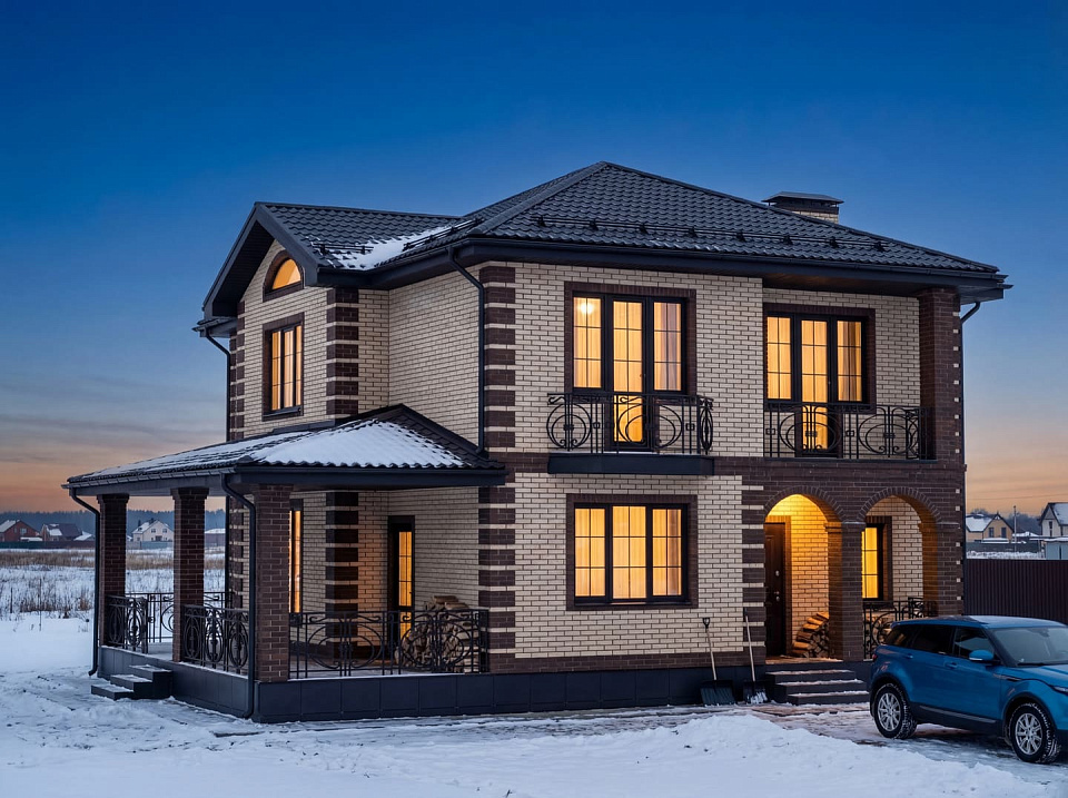 Дом из крупноформатных Спасское 6 двухэтажный 11х11