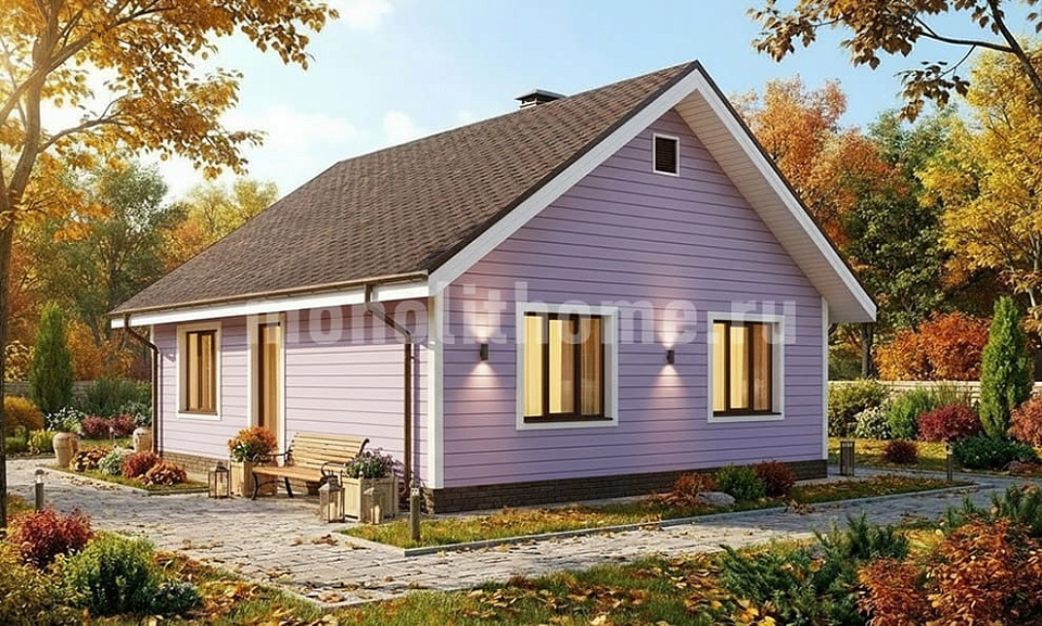 Дом из керамзитобетона Лианор 2 одноэтажный 8x12
