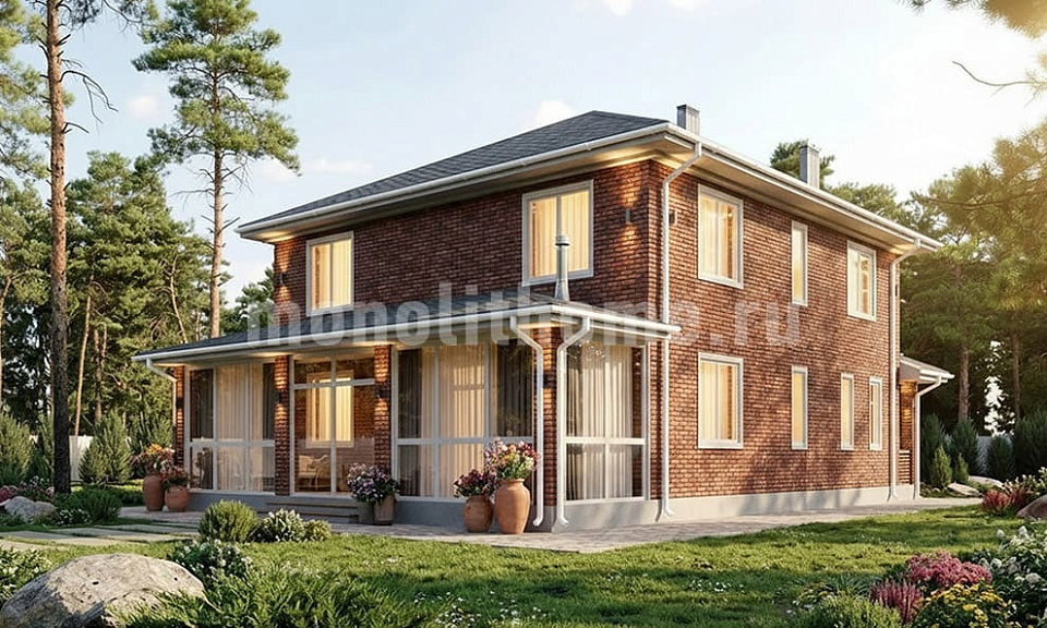 Дом  Панорама 2 двухэтажный 14х14