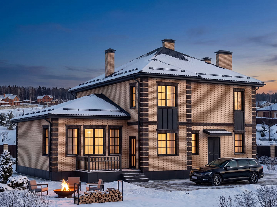 Дом из газосиликата Льеж 11 двухэтажный 12х12