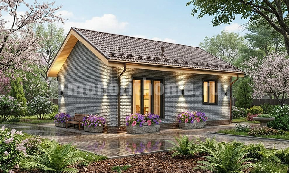 Дом из полистеролбетона Линдер 2 одноэтажный 7x9