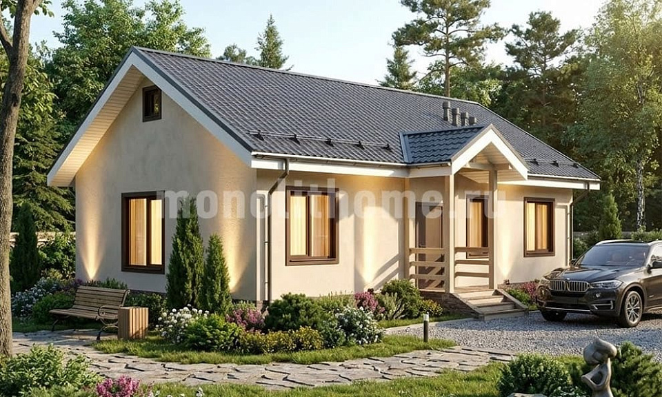 Дом из керамзитобетона Лаурис 2 одноэтажный 8x12