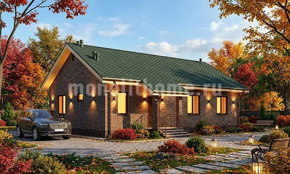 Дом из керамических блоков Атриум 2 одноэтажный 9x11