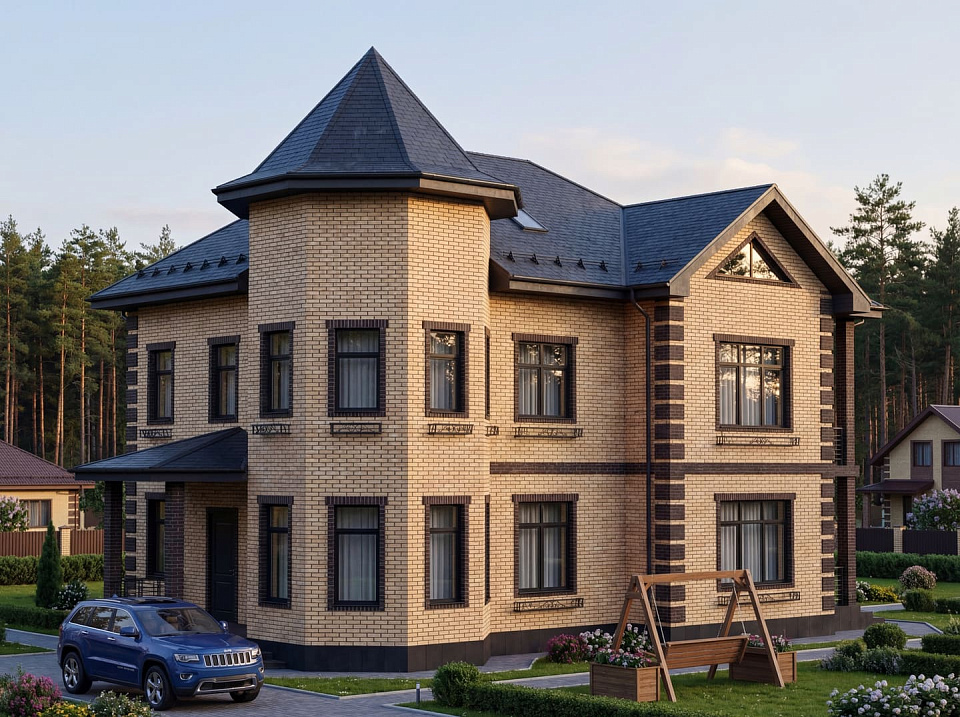 Дом из полистеролбетона Шервуд-9 двухэтажный 15х15