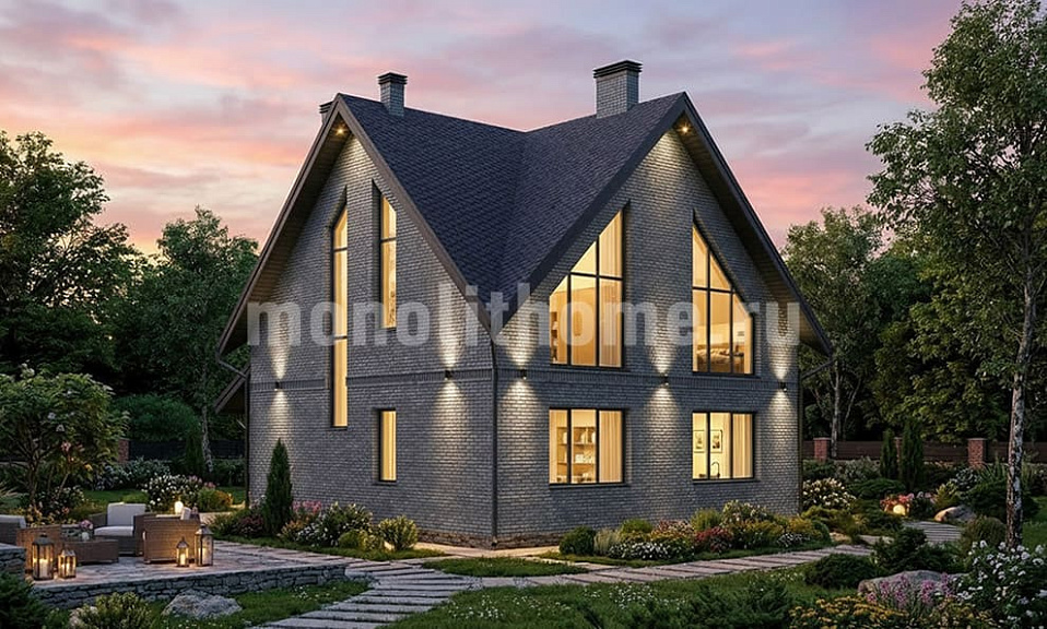 Дом  Магнум 2 одноэтажный с мансардой 10х10