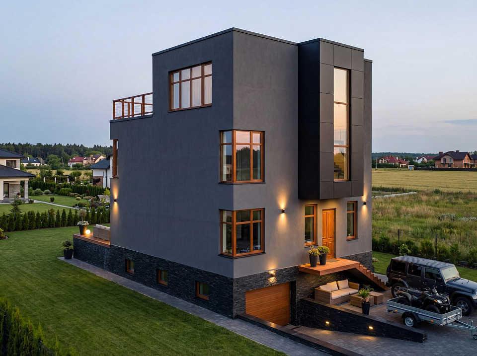 Дом из бетона Тарзан 2 трехэтажный 10x12