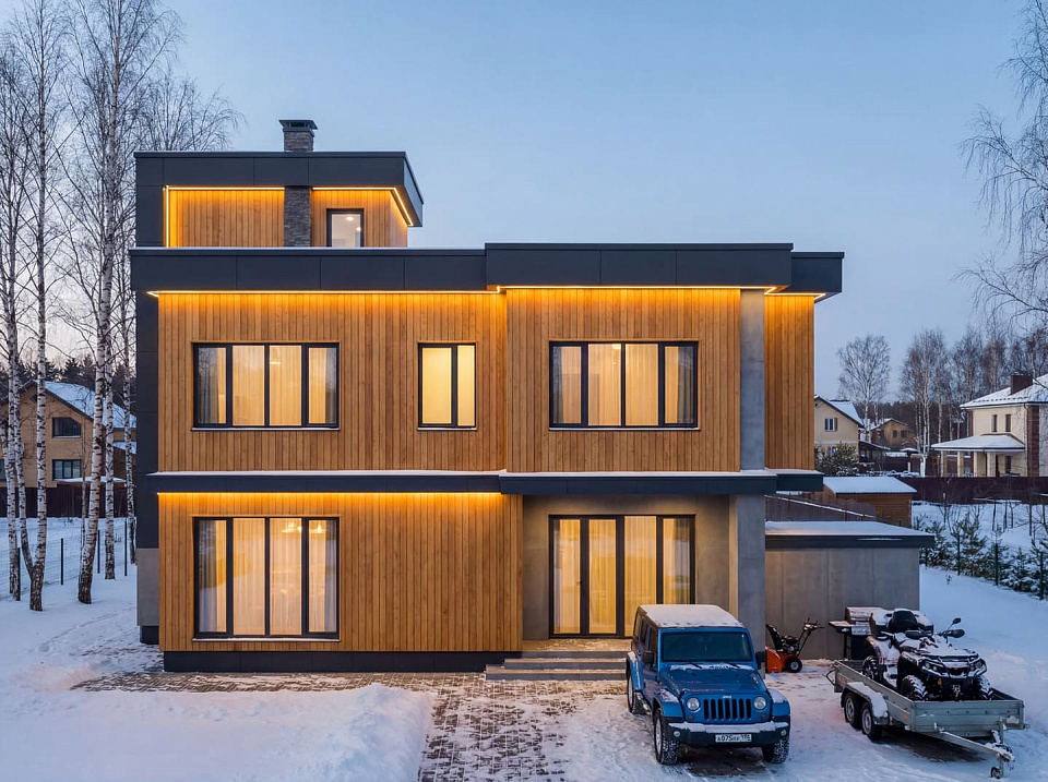 Дом из монолитного пенобетона Троицк 5 трехэтажный 12х12