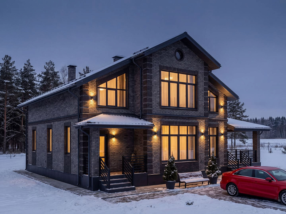 Дом из газобетона Марфино 3 двухэтажный 14х14