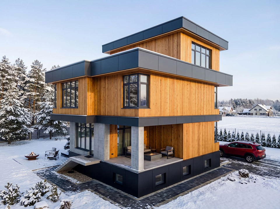 Дом на монолитном каркасе Тарзан 4 трехэтажный 11х11