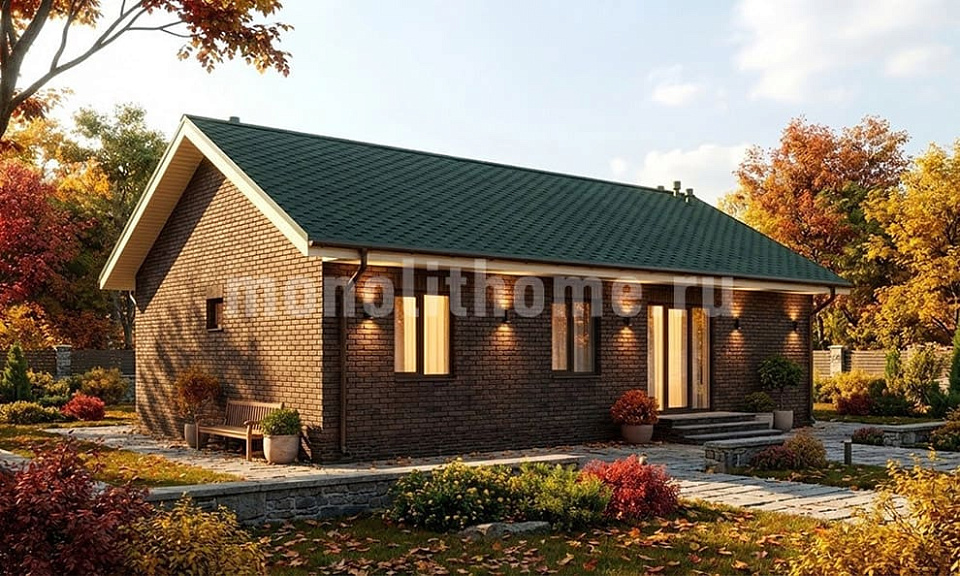 Дом из керамических блоков Атриум 2 одноэтажный 9x11