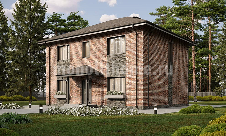 Дом из газосиликата Ивар 2 двухэтажный 10х10