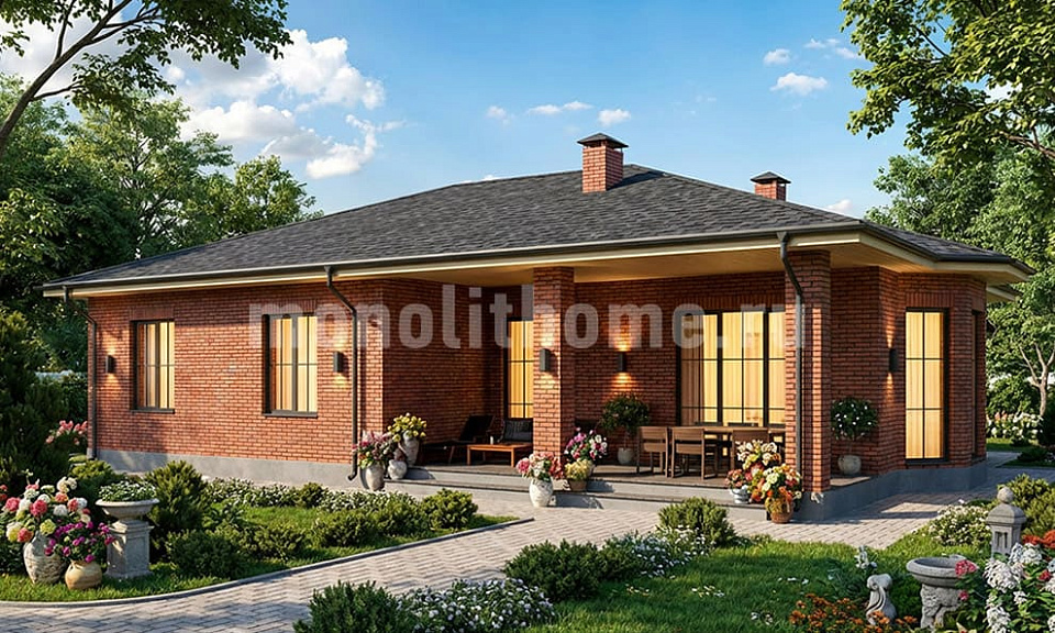 Дом из полистеролбетона Норик 2 одноэтажный 9x12