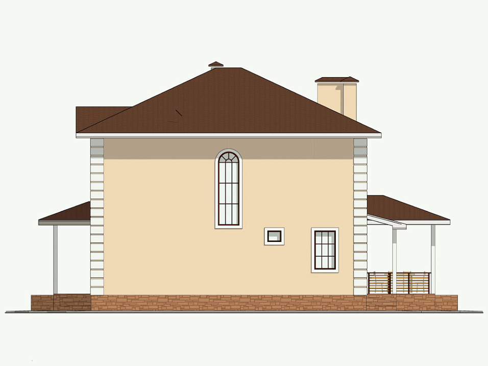 Дом из поризованного кирпича Отрада 12 двухэтажный 12х12