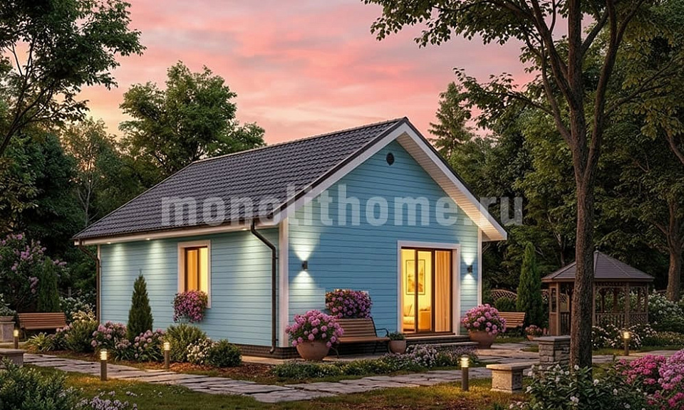 Дом из полистеролбетона Лисан 2 одноэтажный 7x12