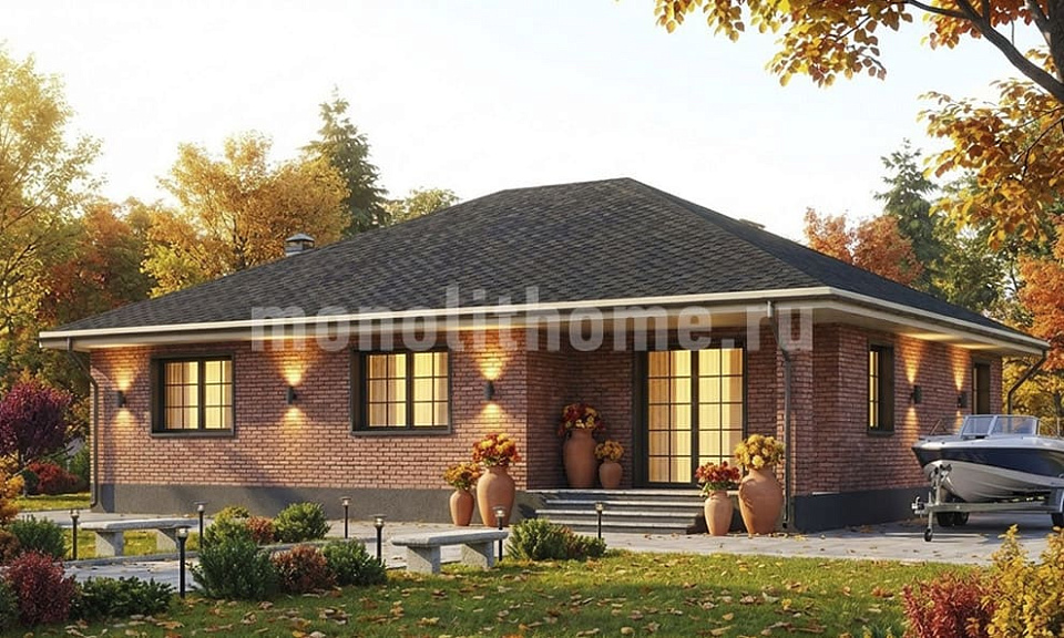 Дом из газосиликата Корел 2 одноэтажный 13х13