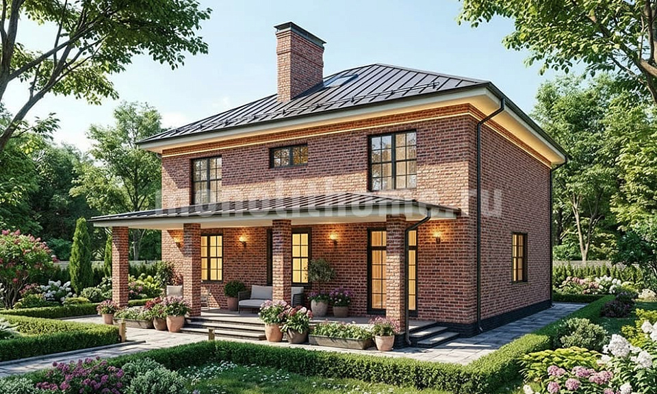 Дом из поризованного кирпича Модус 2 двухэтажный 12х12